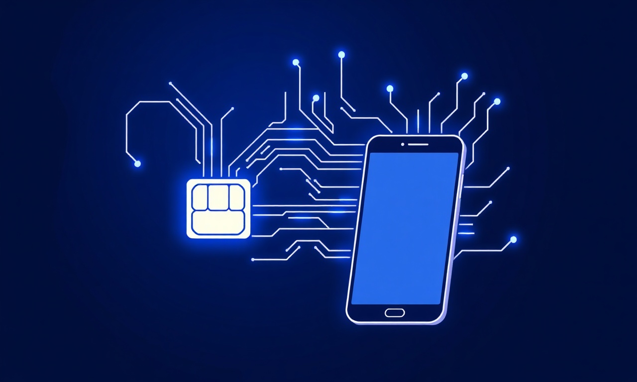Abstract circuitry representing SIM card duplication and transfer