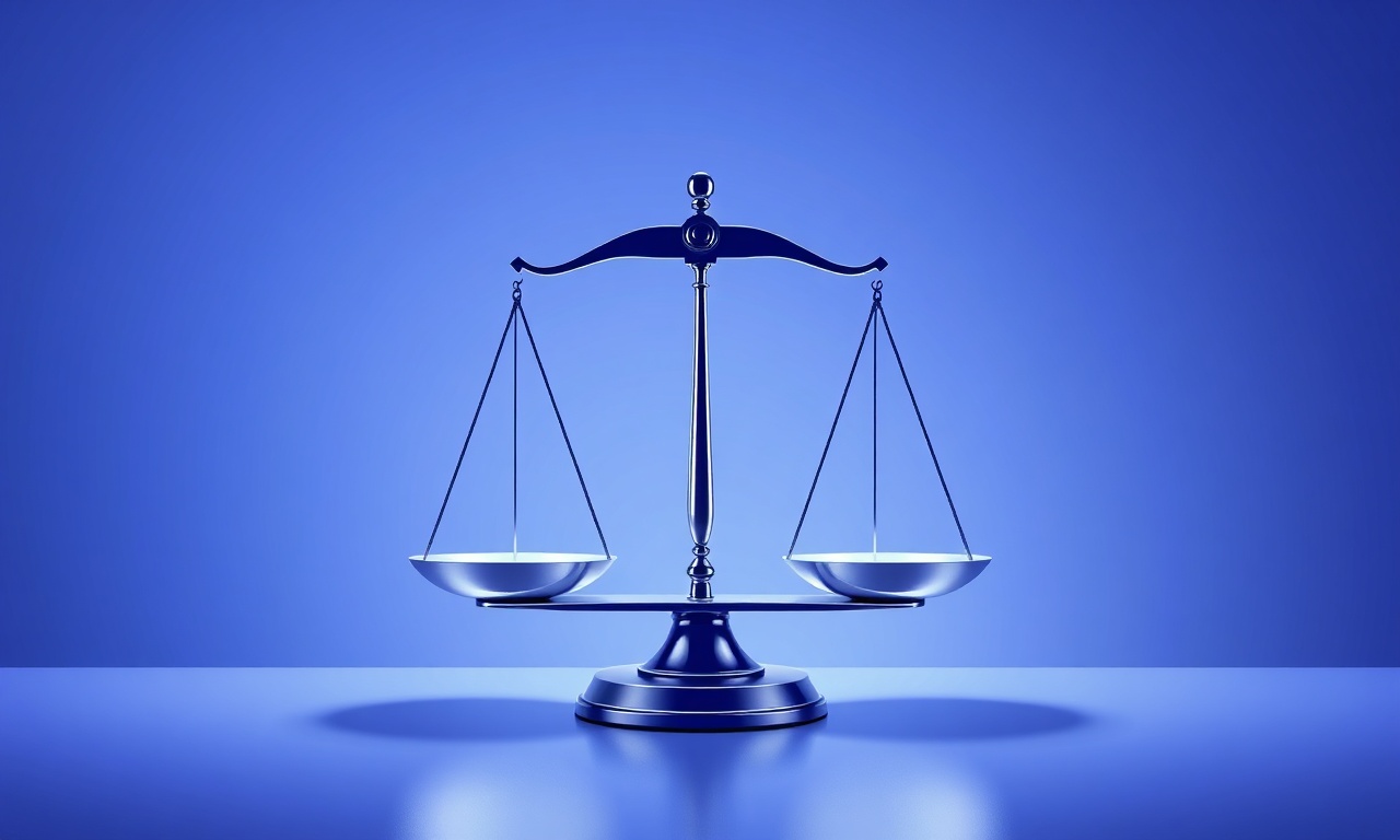 Abstract balanced scale representing legal measures