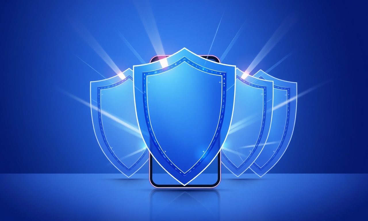 Abstract shields symbolizing protection against attacks