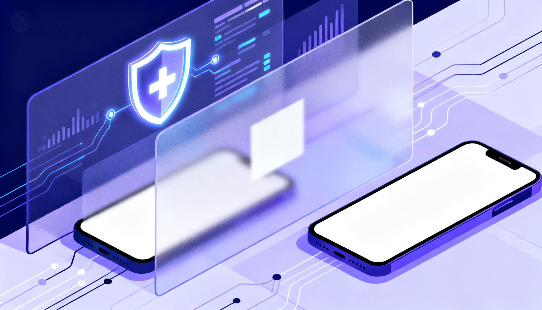 Abstract security layers symbolizing safe burner number use