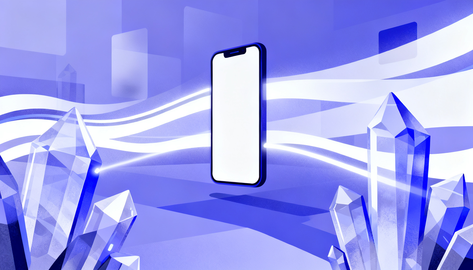 Abstract crystalline shapes representing temporary communication