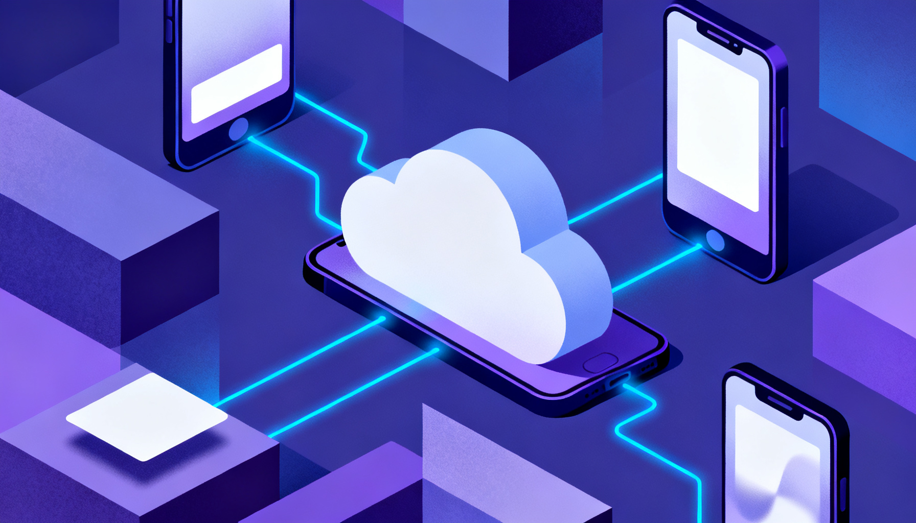 Abstract cloud network representing virtual phone numbers