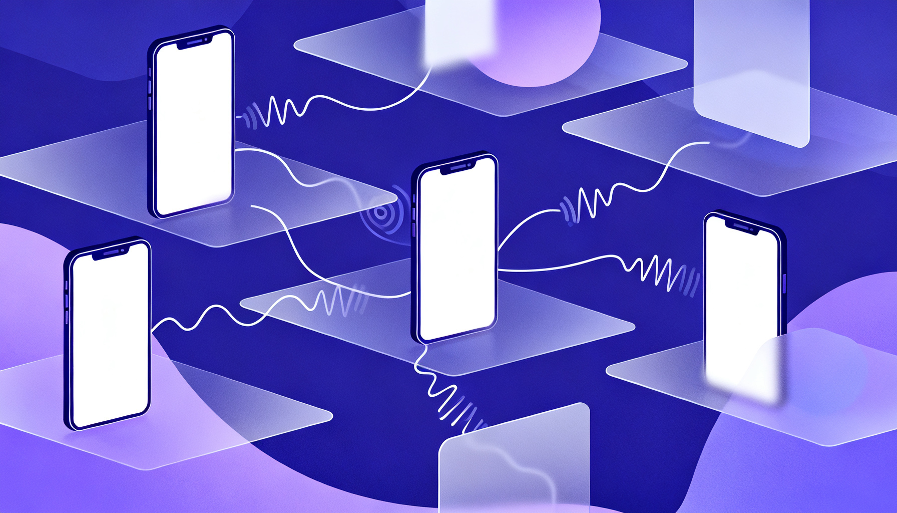 Abstract signal waves representing business communication