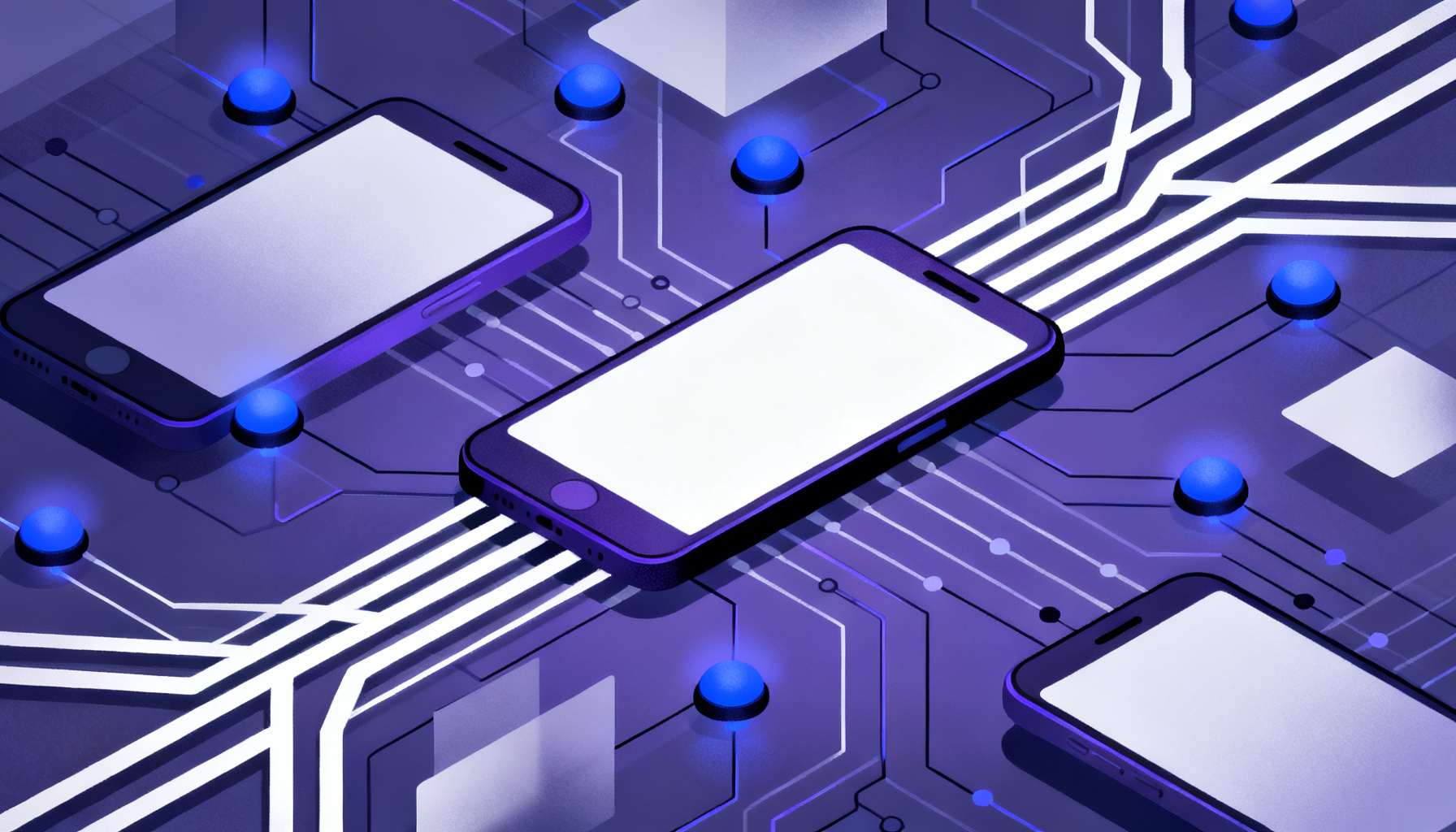 Abstract circuitry symbolizing enterprise disposable number use