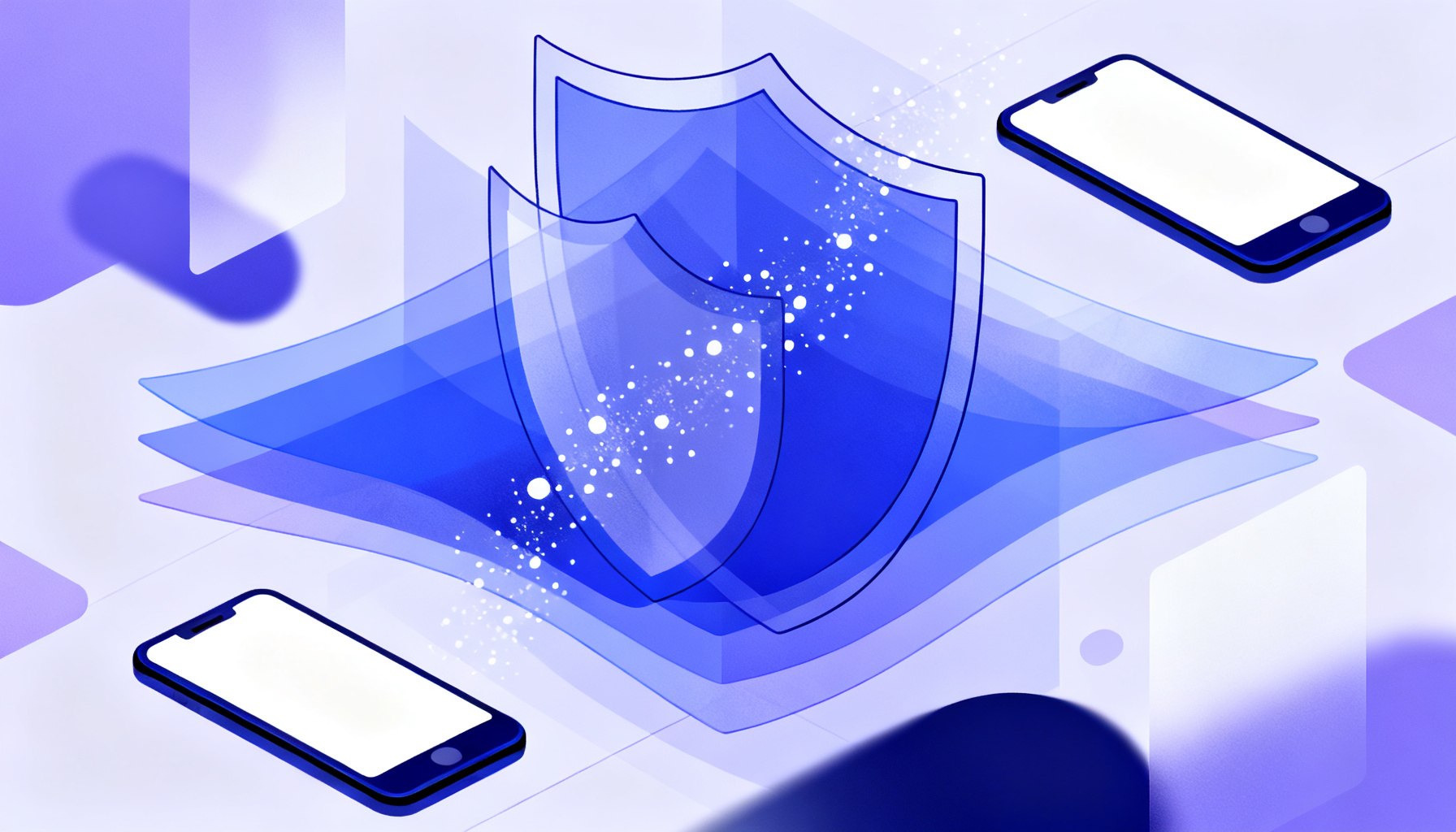 Abstract privacy shield with risk particles