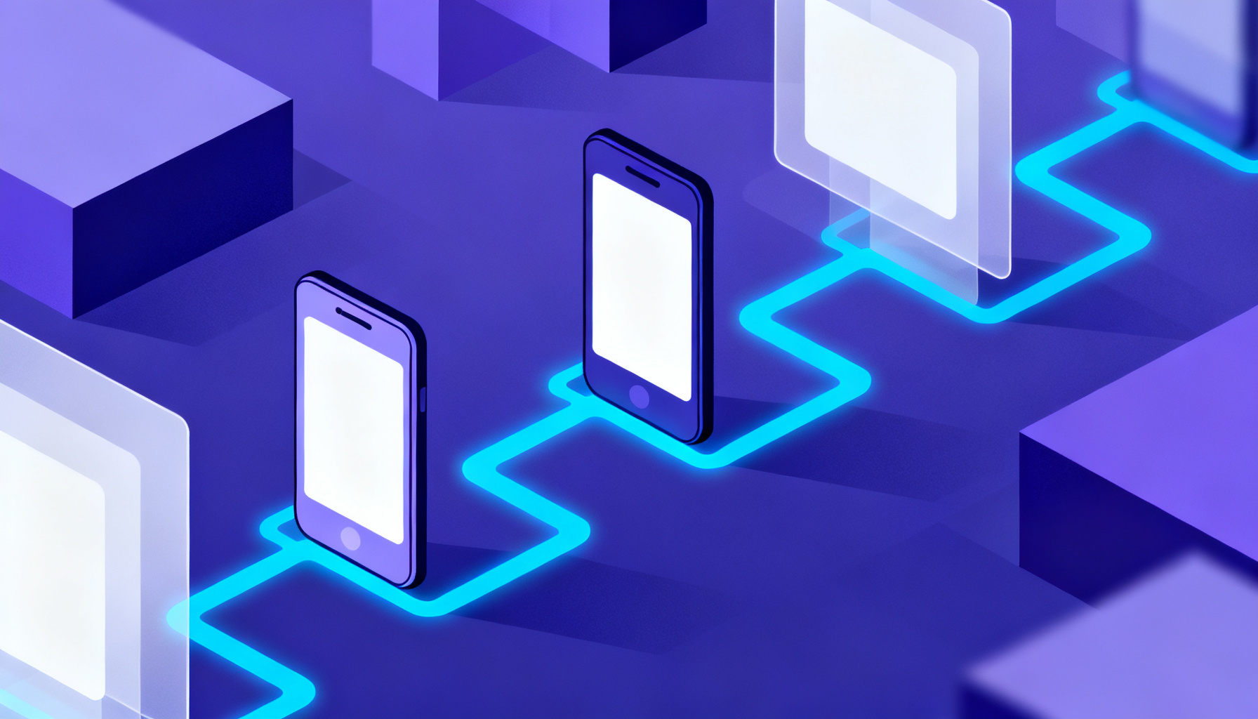 Sequential abstract shapes illustrating safe usage steps