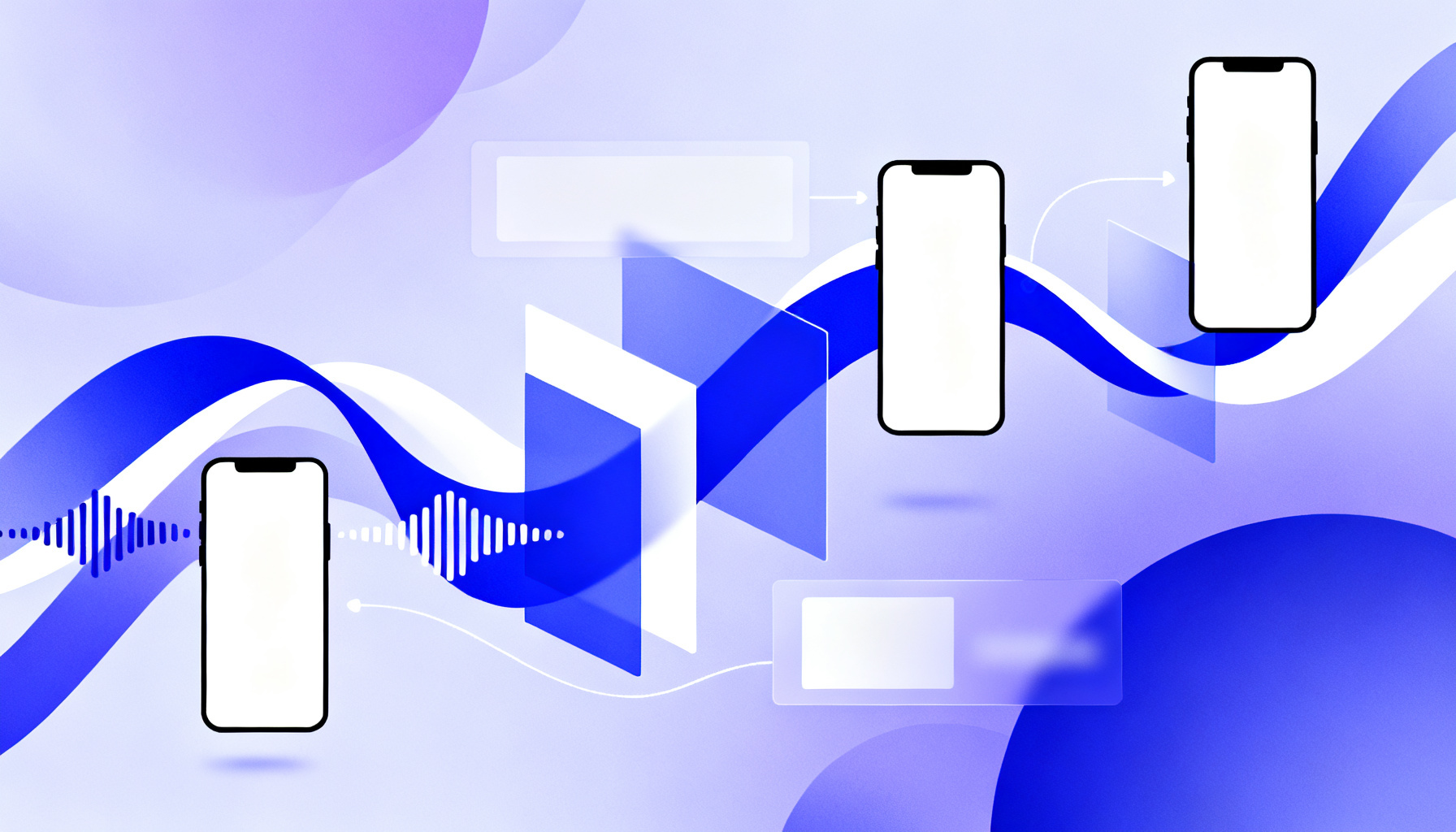 Abstract flow representing step-by-step usage