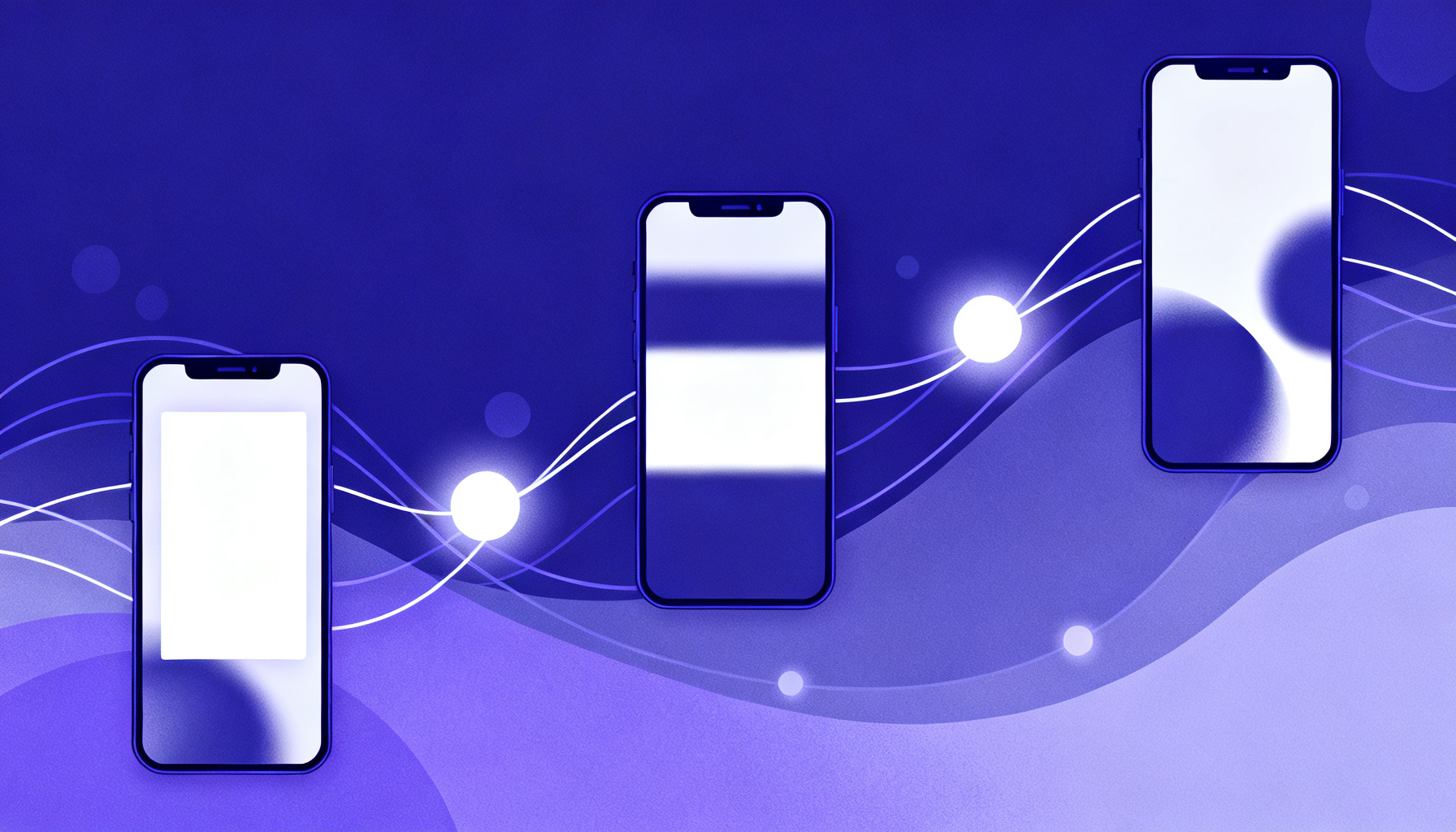 Sequential glowing dots symbolizing step-by-step usage