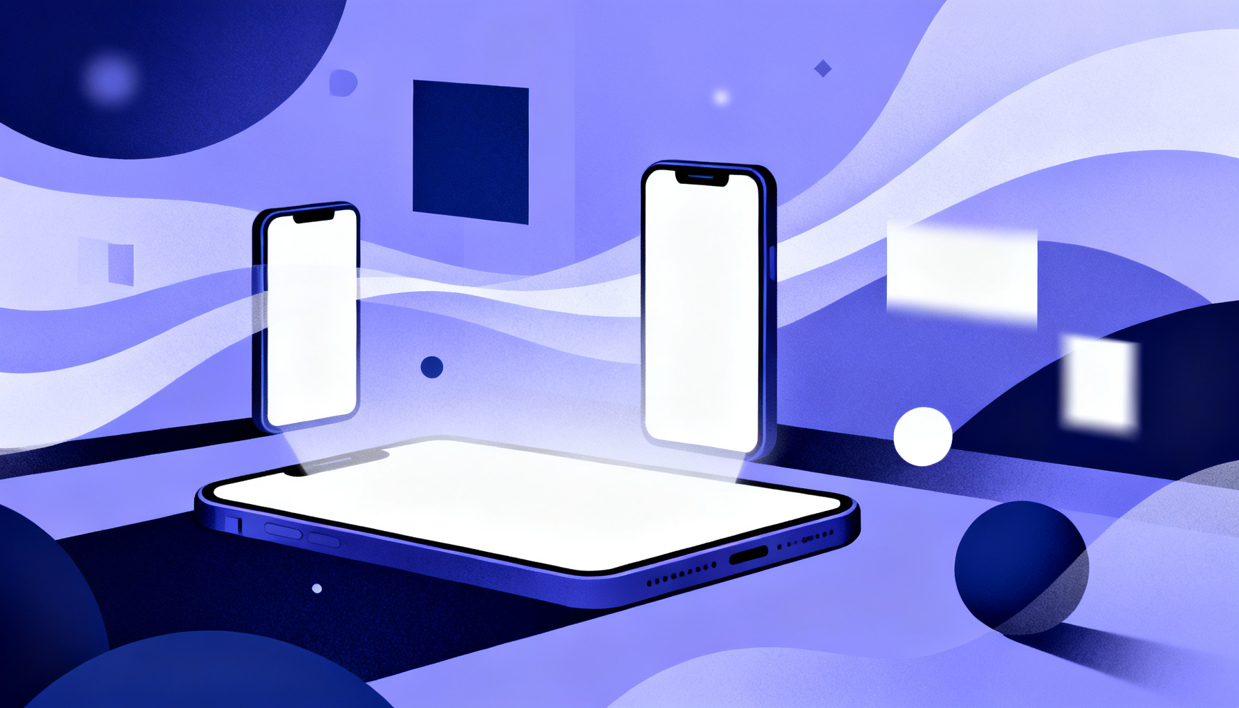 Balanced glowing shapes representing decision-making