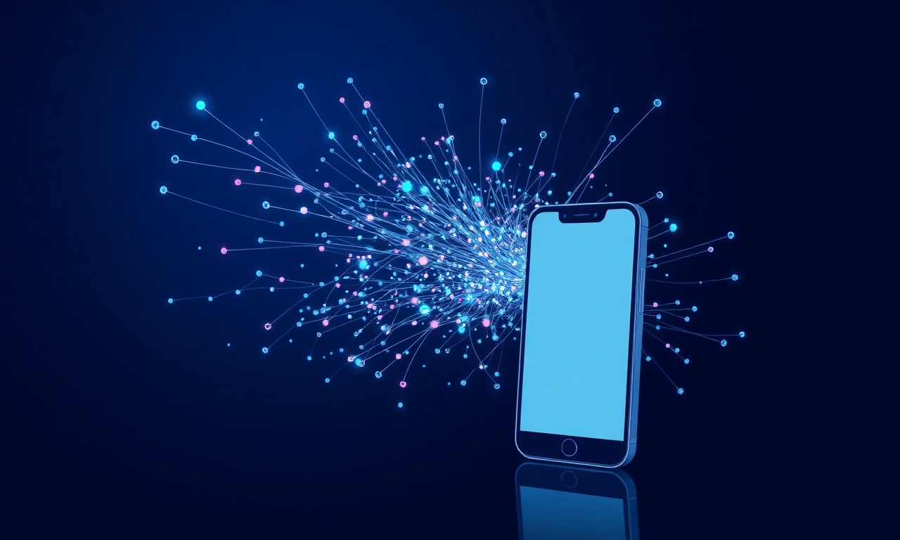Abstract particle system symbolizing troubleshooting processes