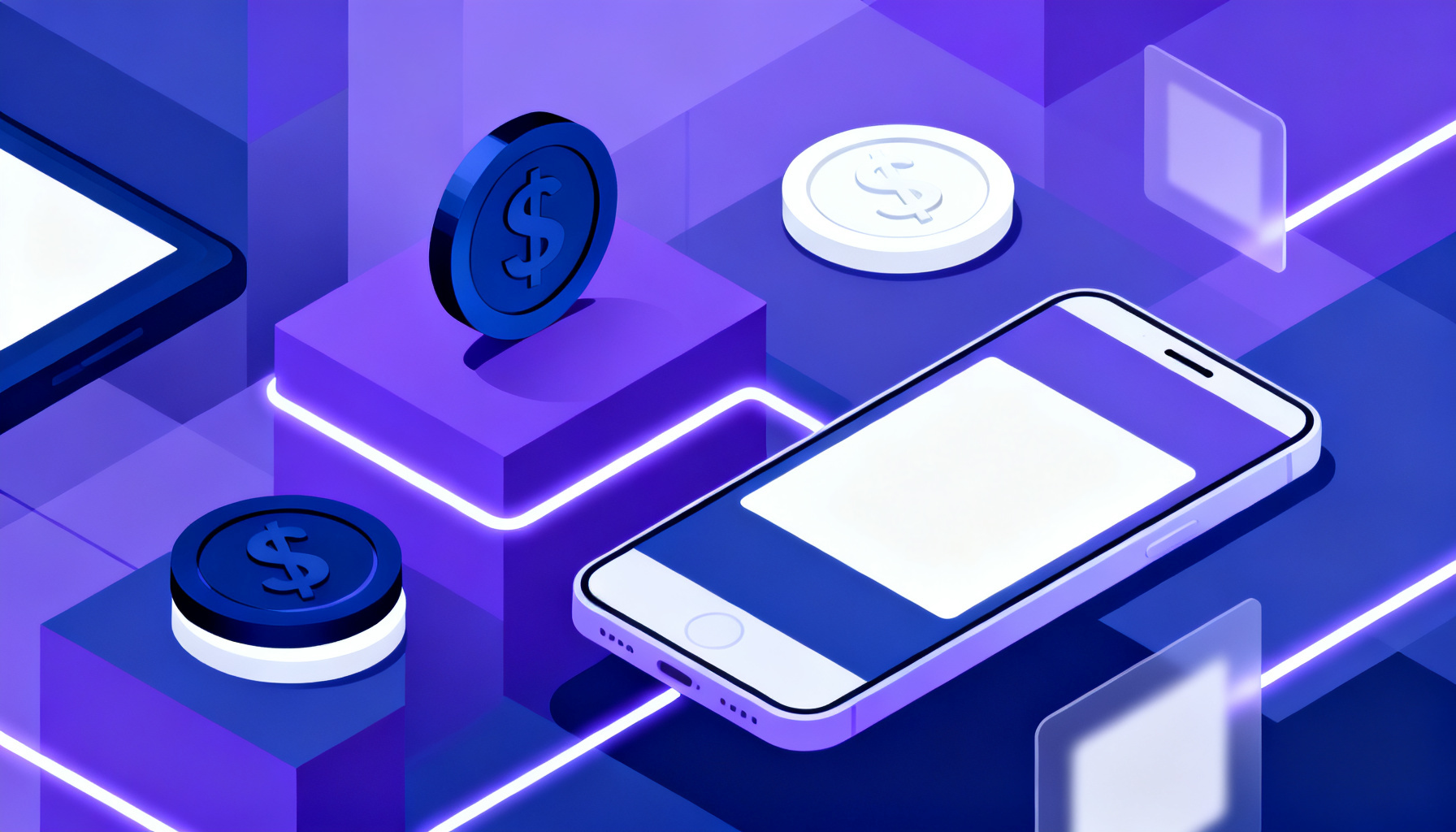 Abstract shapes contrasting software and hardware MFA tokens