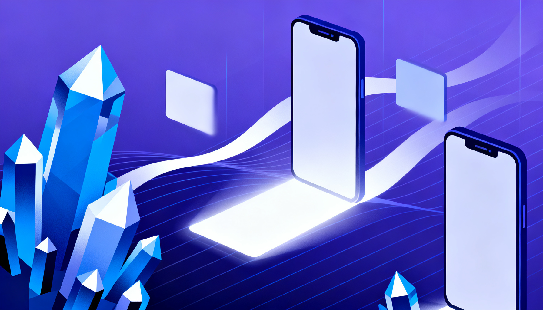 Crystalline abstract shapes symbolizing transient secure tokens