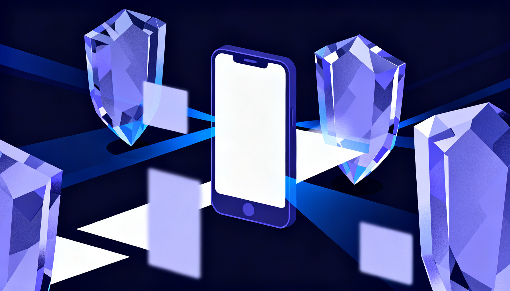 Abstract protective crystalline structures representing OTP security