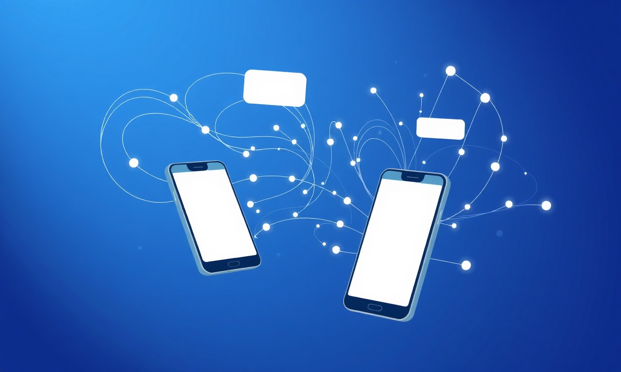 Abstract signal flow showing SMS routing process
