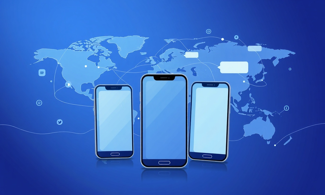 Abstract global network representing international SMS routing