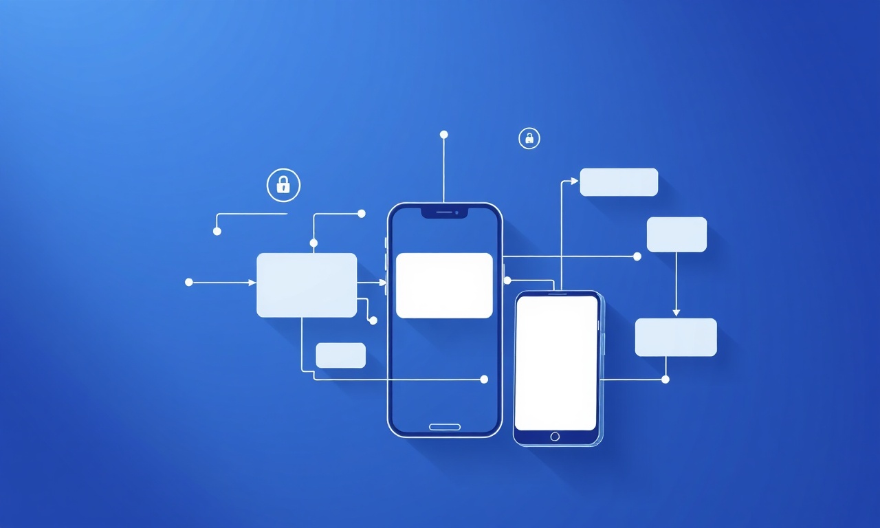 Abstract geometric diagram representing SMS verification process