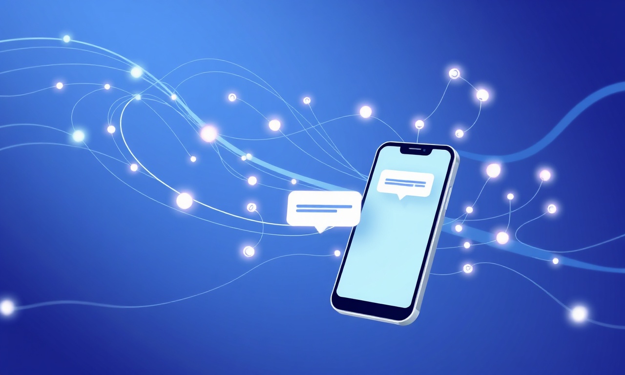 Abstract signal waves showing SMS routing through networks