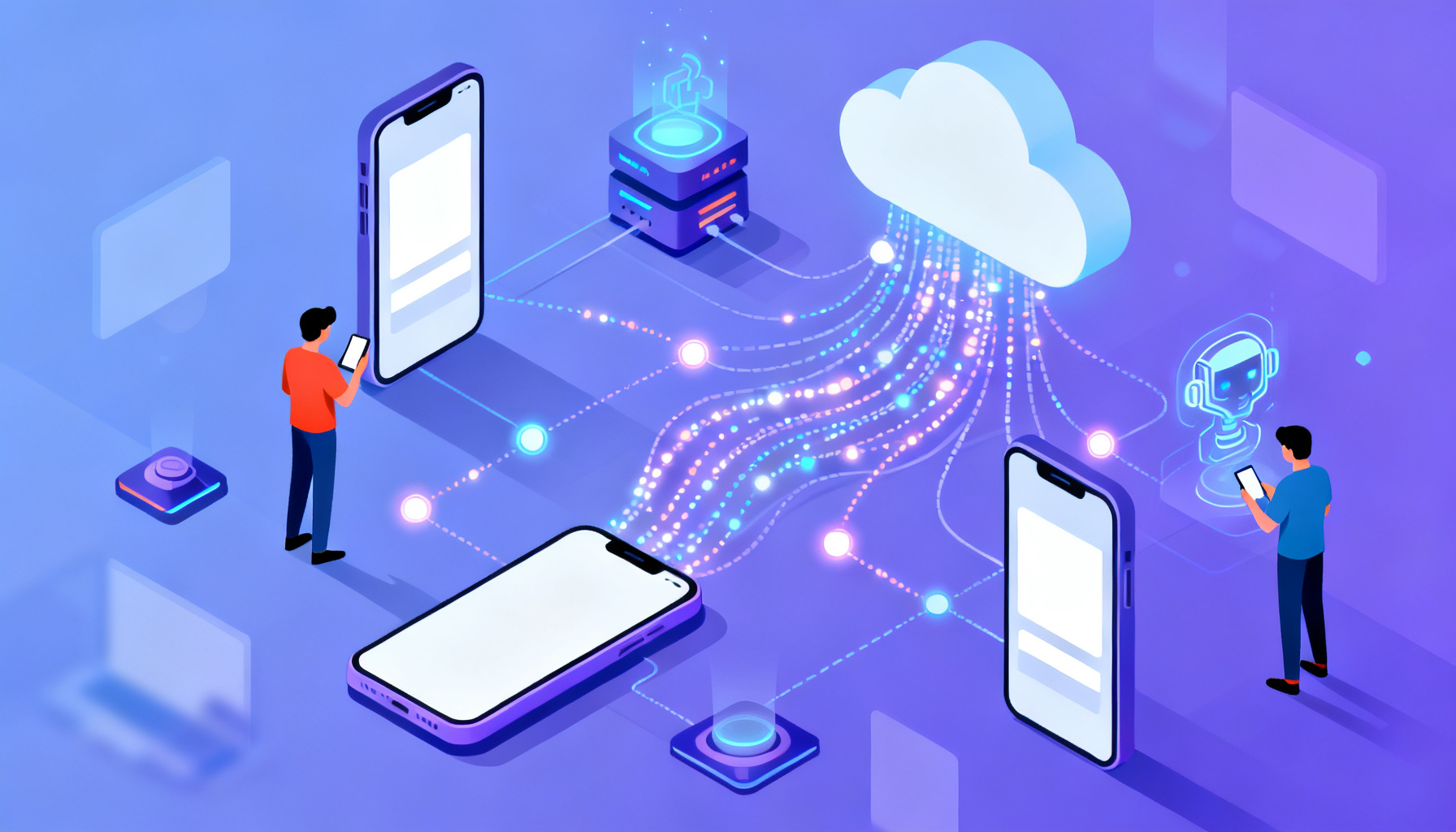 Futuristic AI and SMS verification technology concept