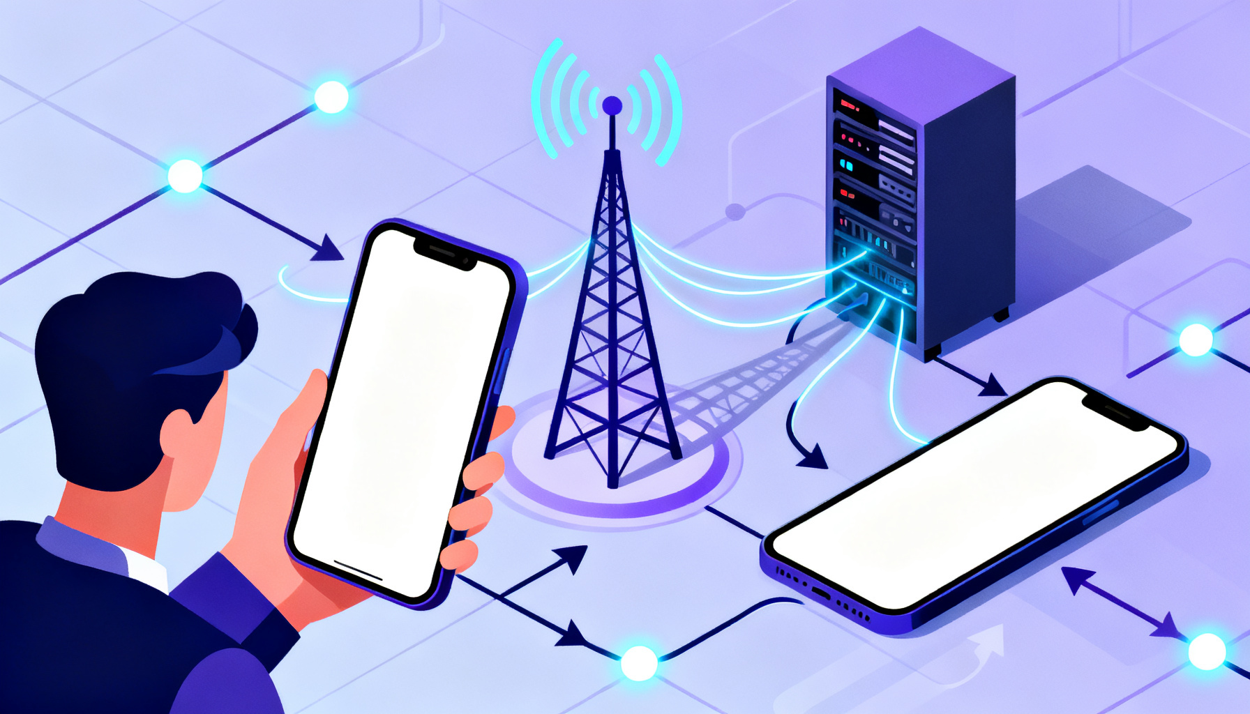 SMS message flow through telecom protocols
