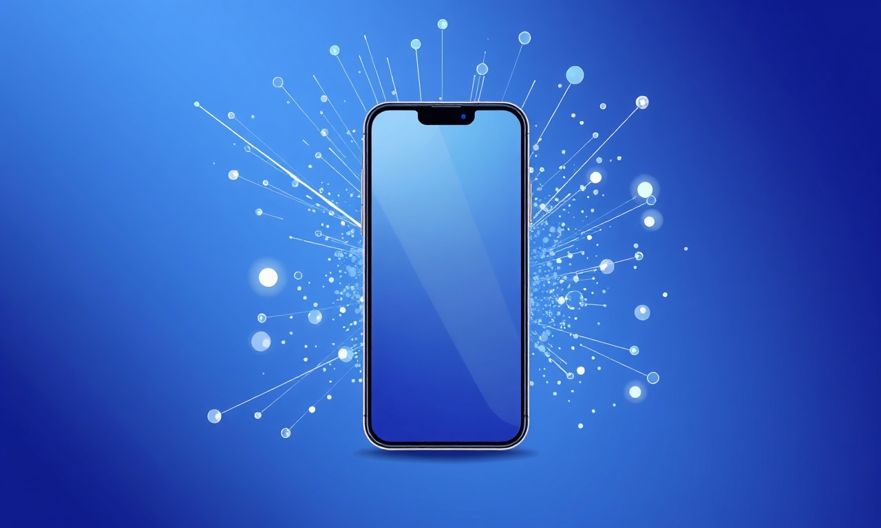 Abstract light particles symbolizing SMS user flow