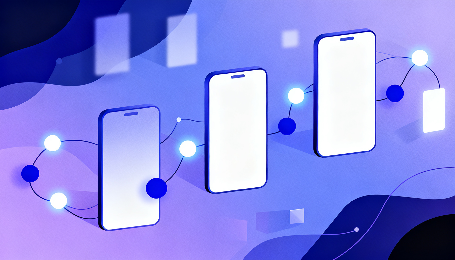 Sequential geometric data flow diagrams with glowing nodes