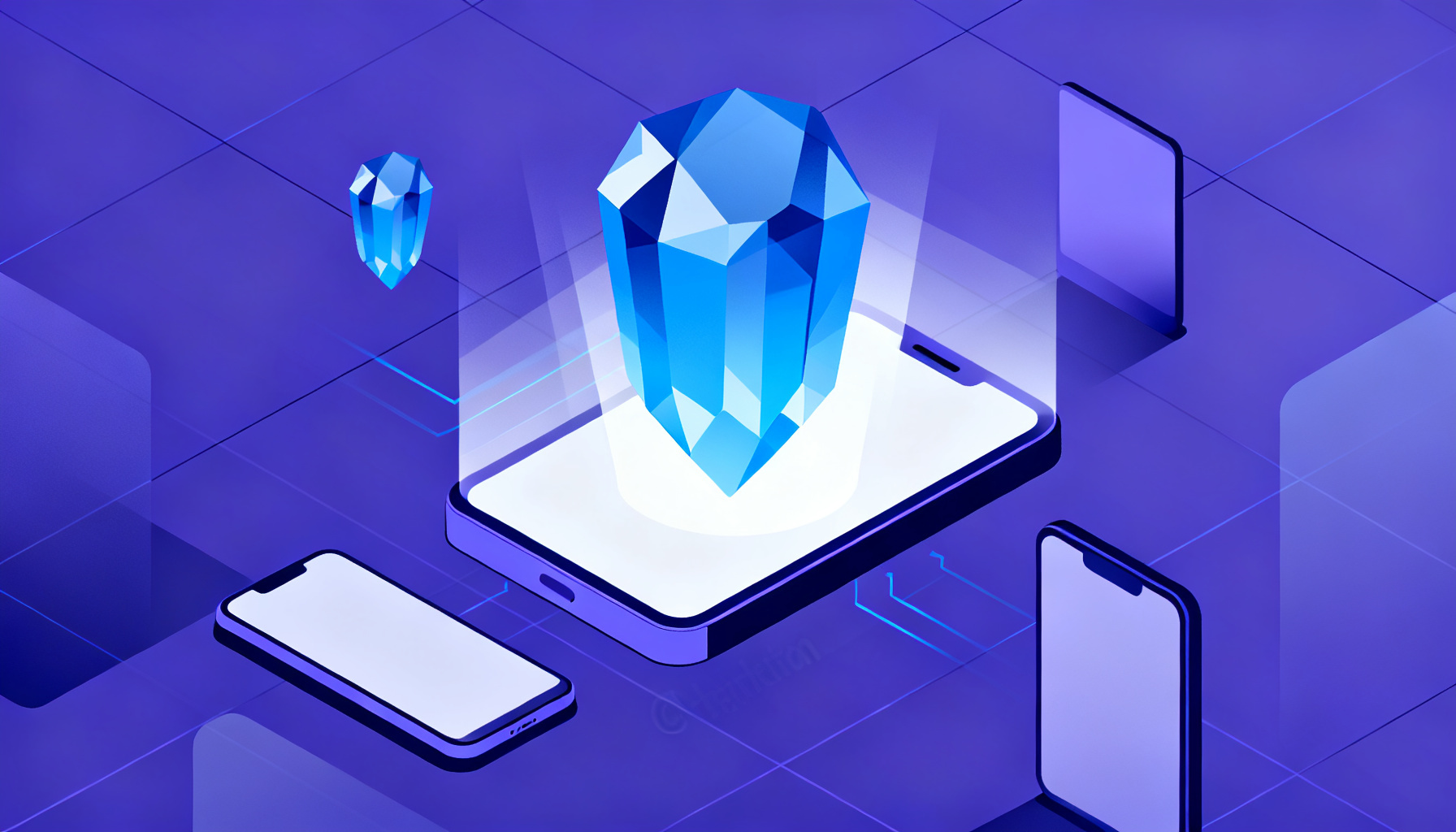 Crystalline abstract structures symbolizing advanced security applications
