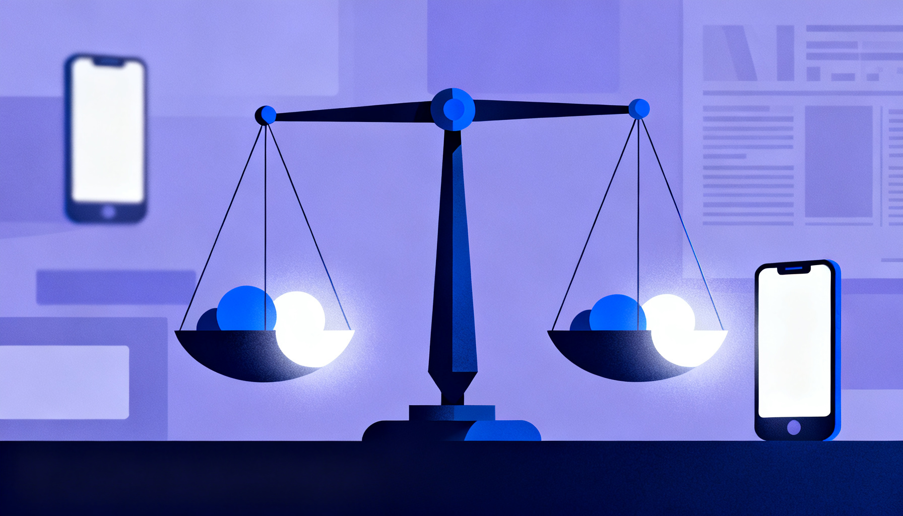 Abstract balanced scale symbolizing cost analysis