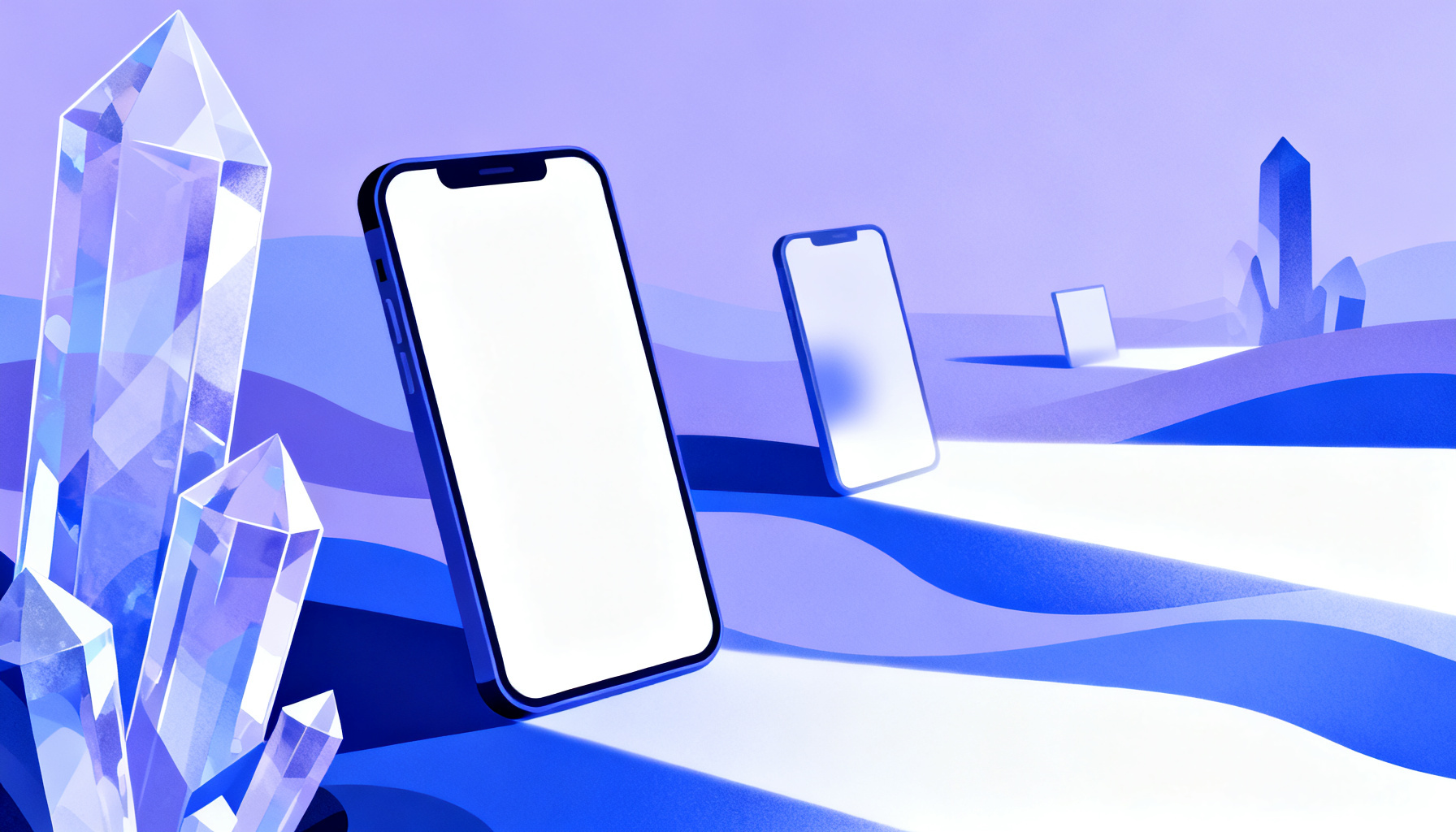 Abstract crystalline structures representing temporary digital identities