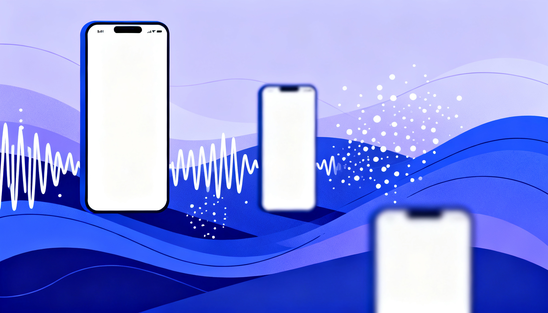 Abstract flowing waves representing step-by-step digital usage
