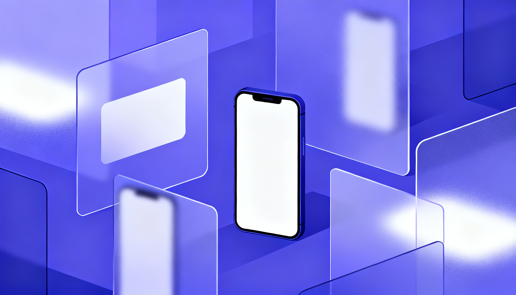 Abstract frosted glass shapes representing security and ethics