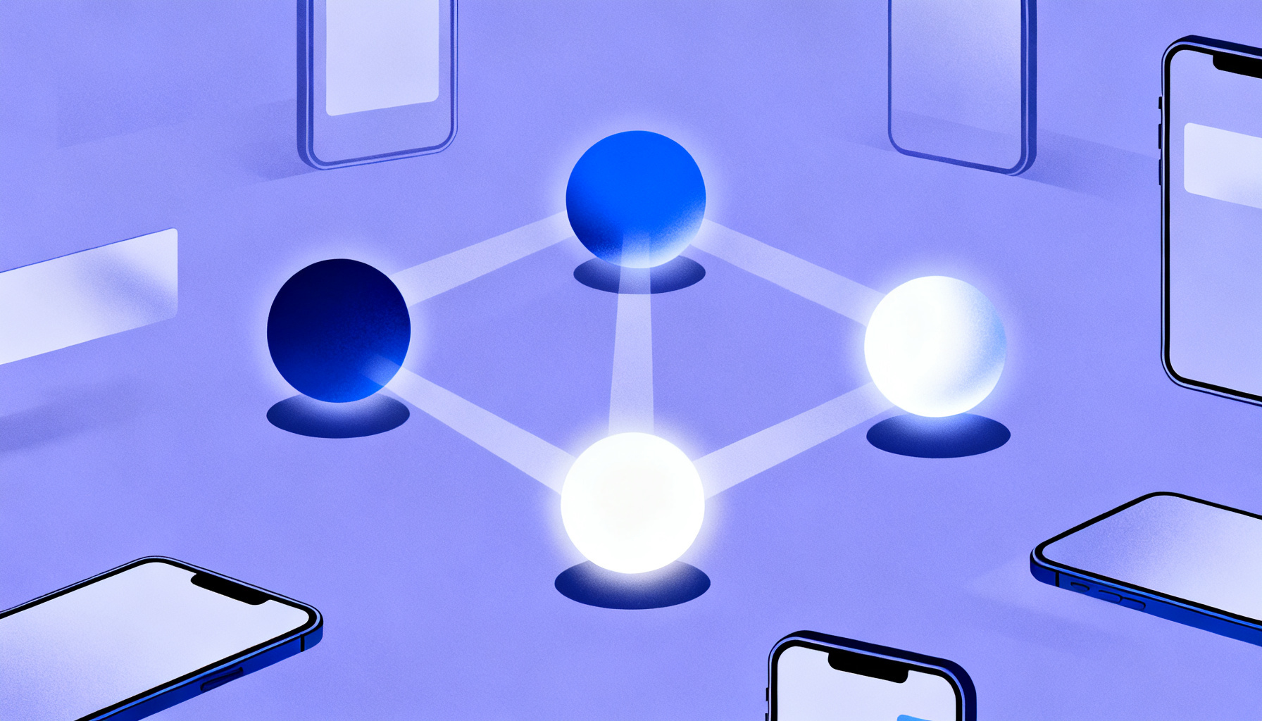 Three glowing spheres symbolizing authentication factors