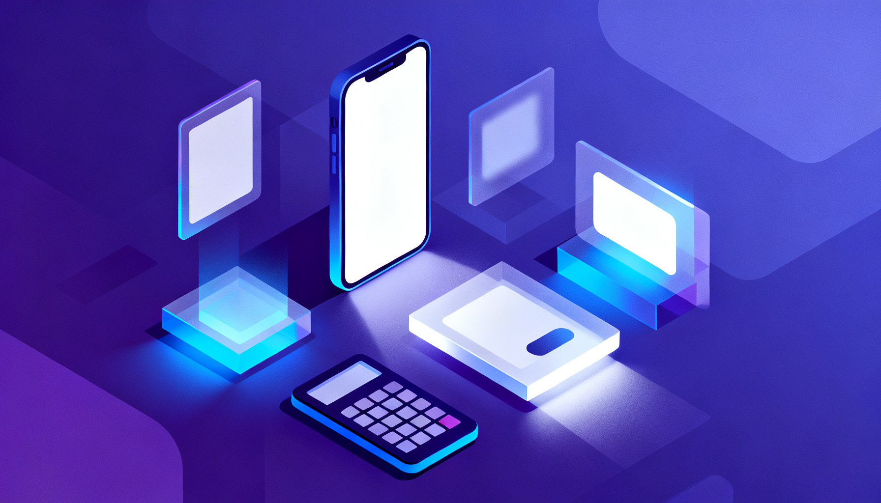 Abstract shapes symbolizing various MFA technologies