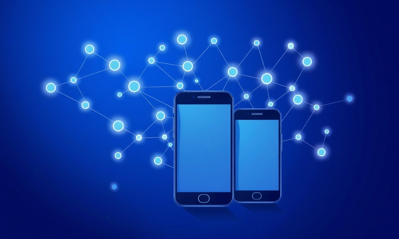 Abstract network topology representing SMS routing