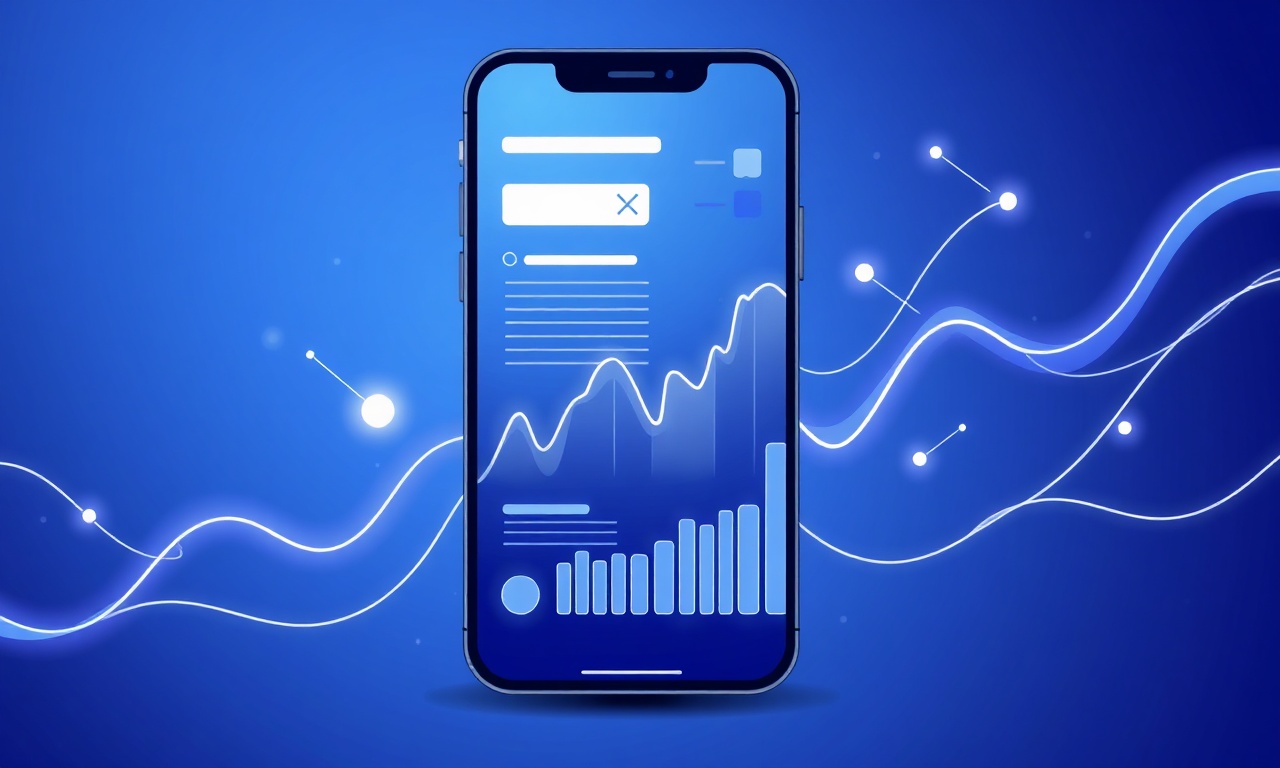 Abstract glowing charts symbolizing SMS monitoring