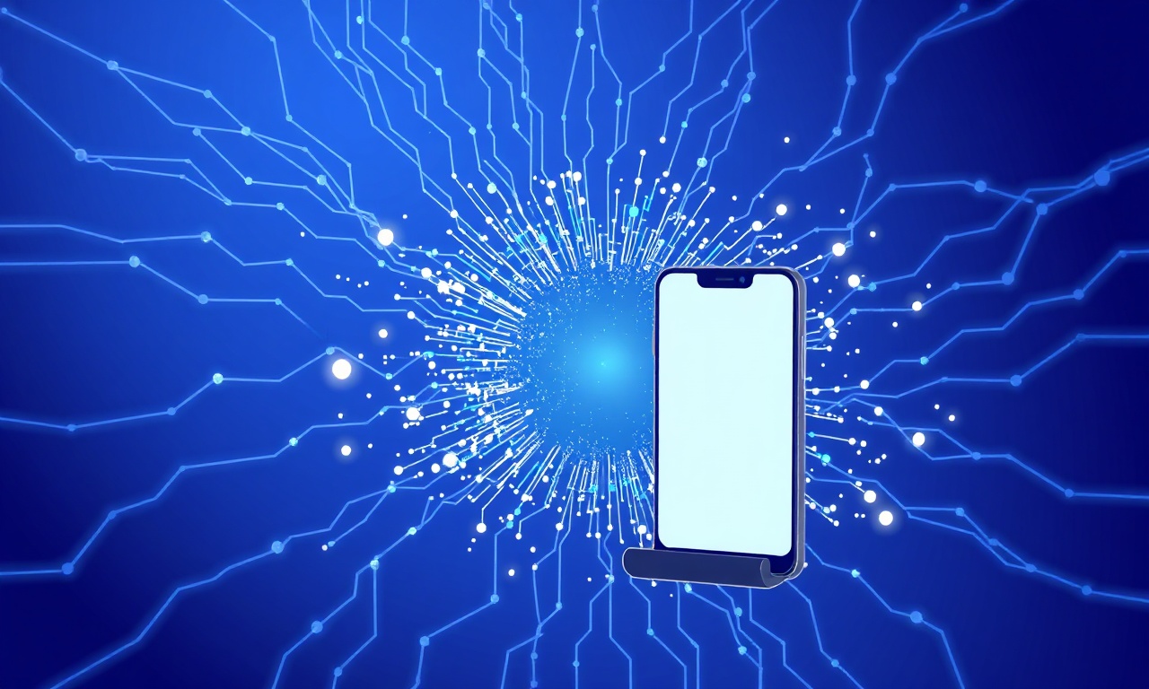 Abstract circuit disruptions symbolizing SS7 security vulnerabilities
