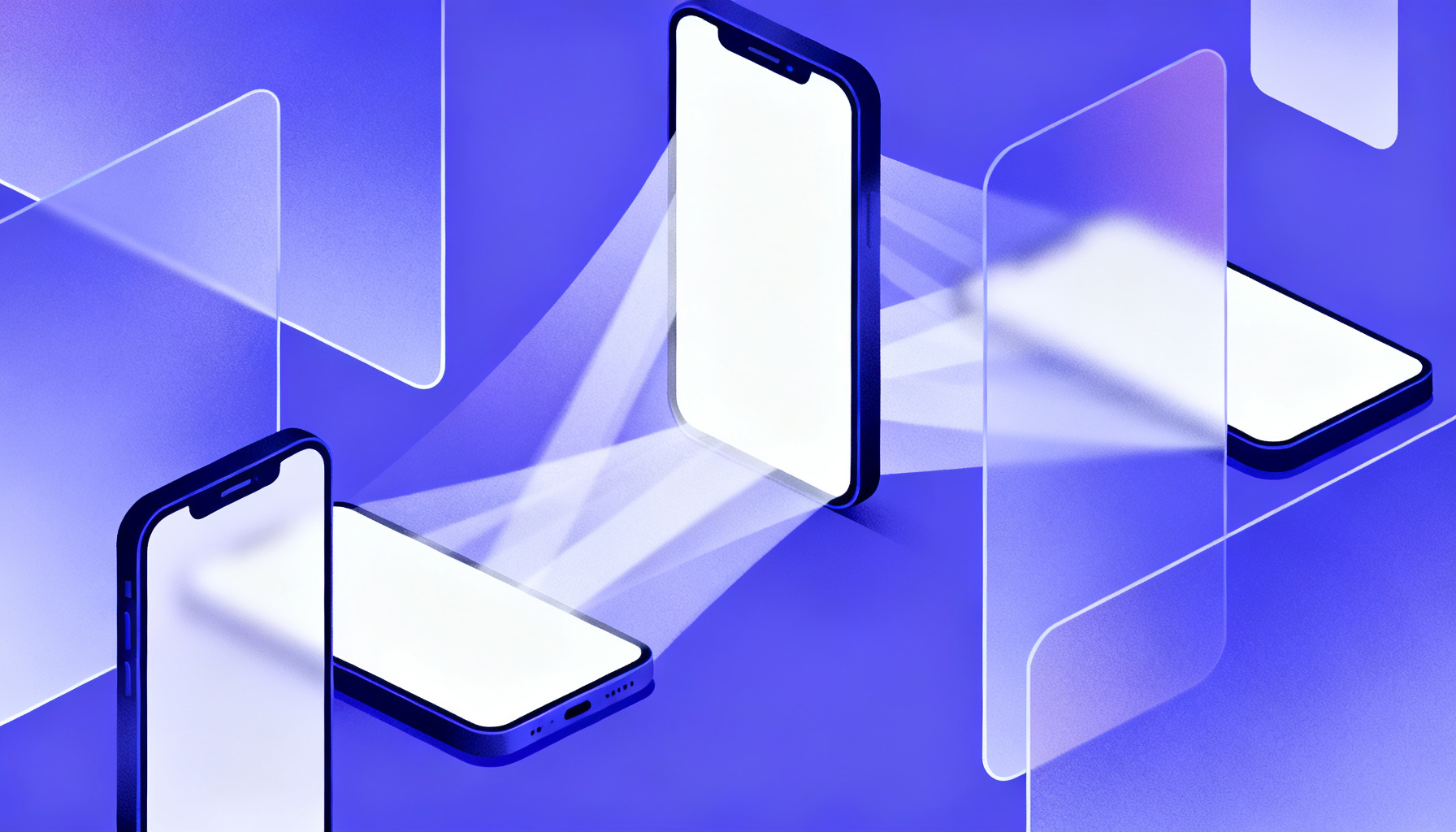 Abstract translucent shapes representing temporary communication
