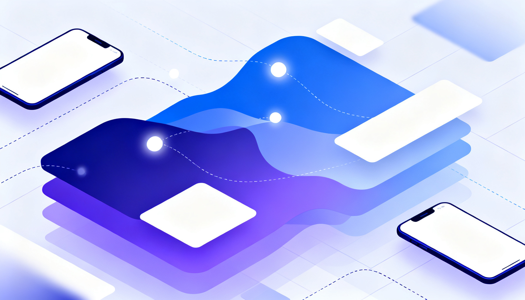 Abstract layered shapes representing providers comparison