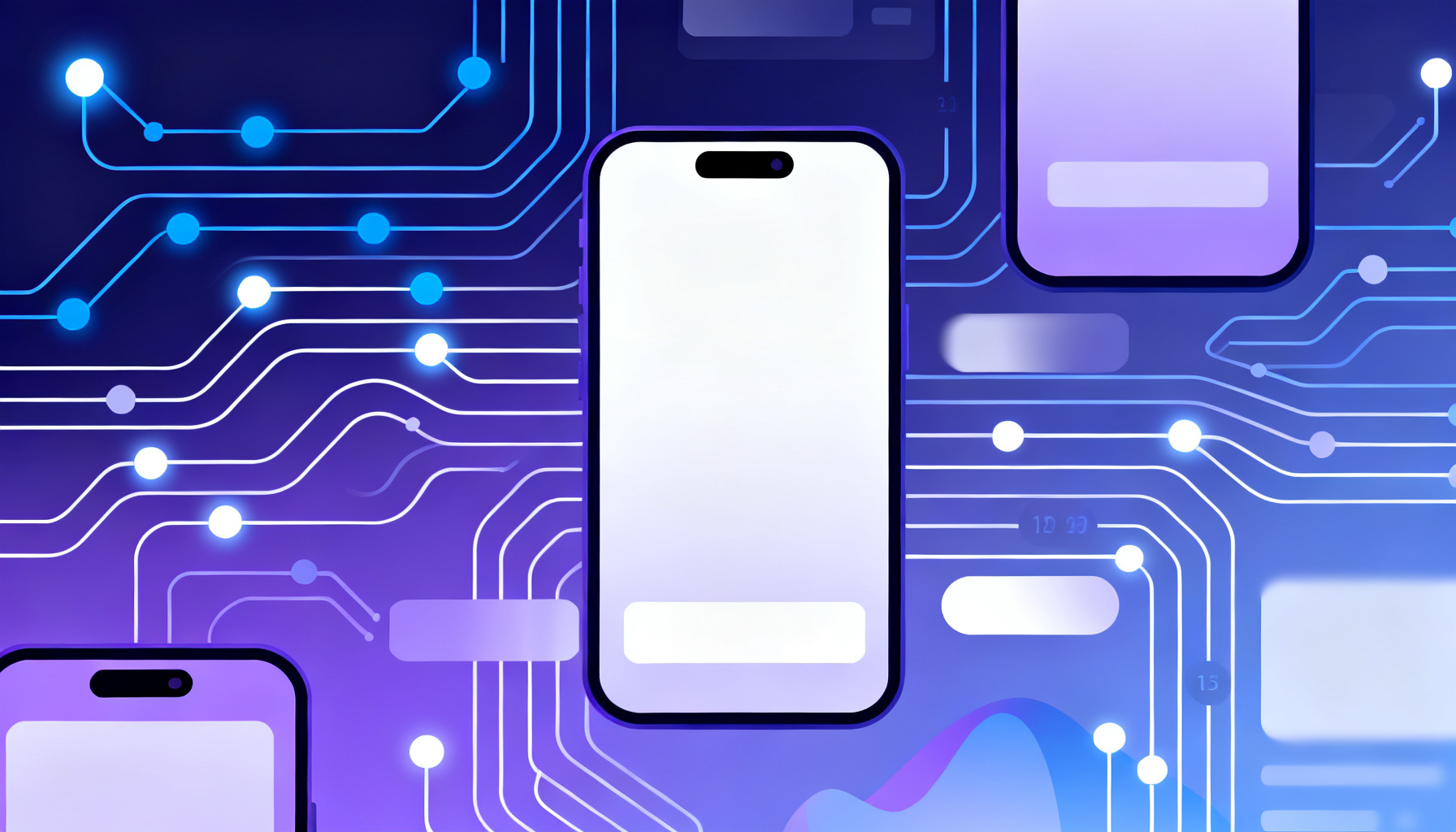 Abstract circuitry symbolizing telecom routing