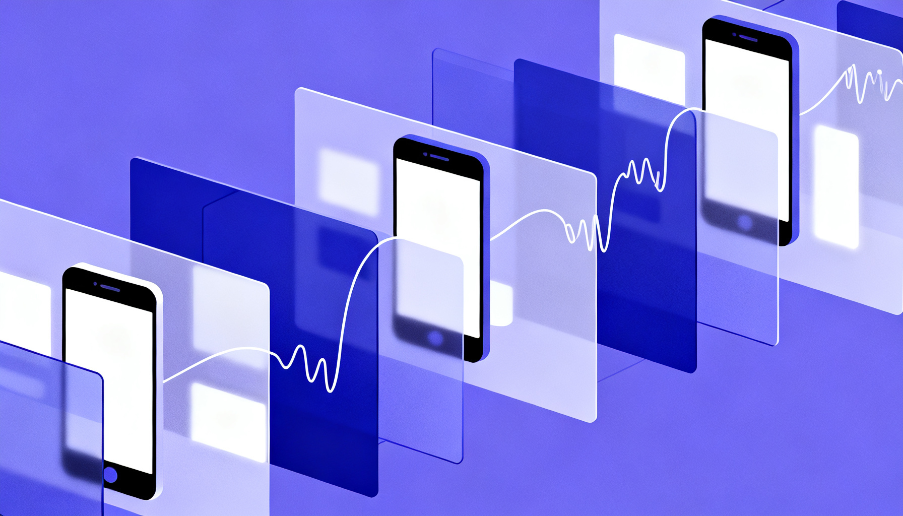 Abstract flow representing step-by-step usage