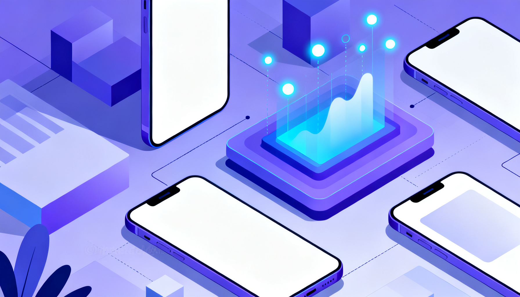 Abstract isometric shapes representing performance measurement