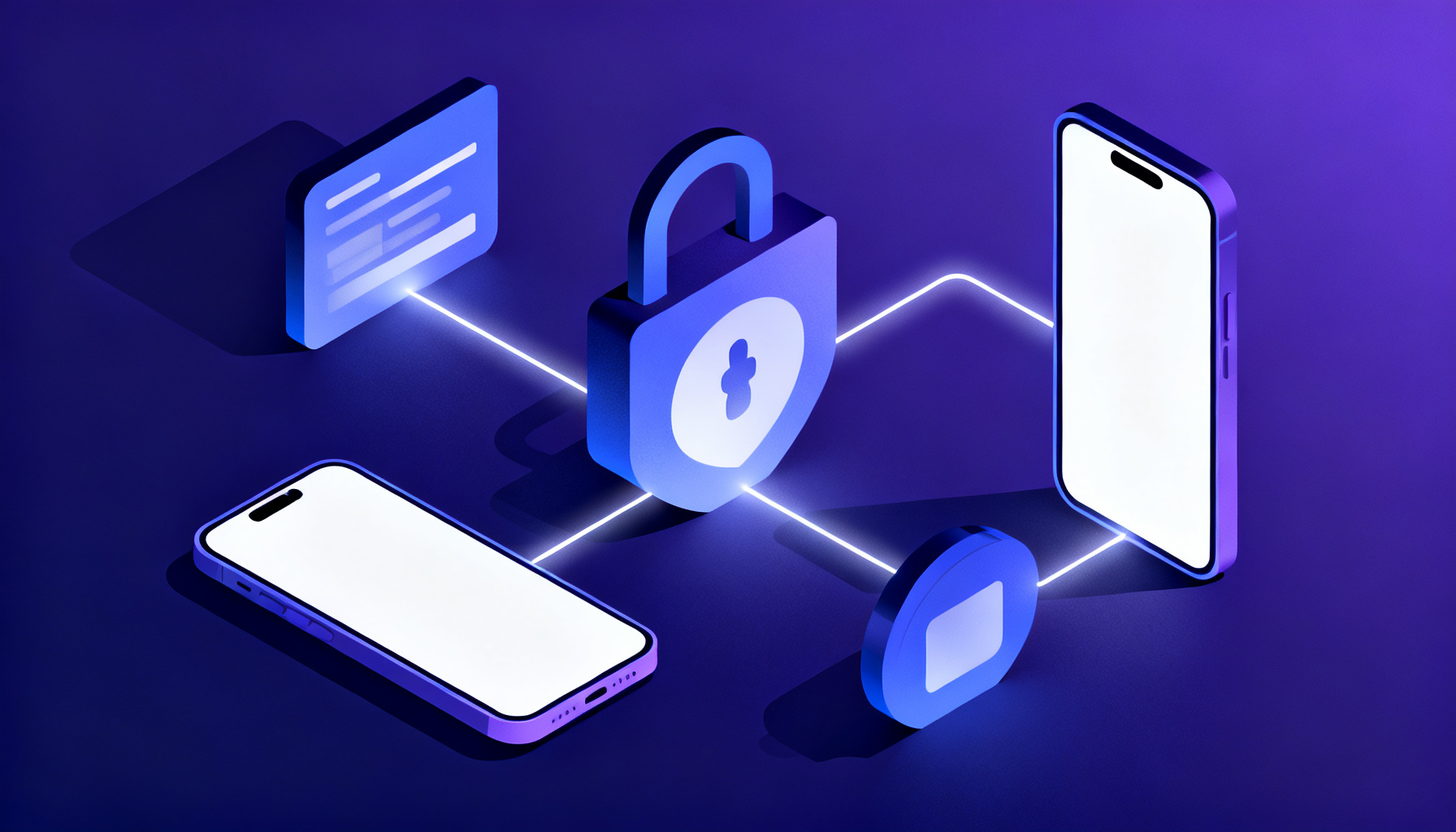 Abstract shapes symbolizing different 2FA authentication methods