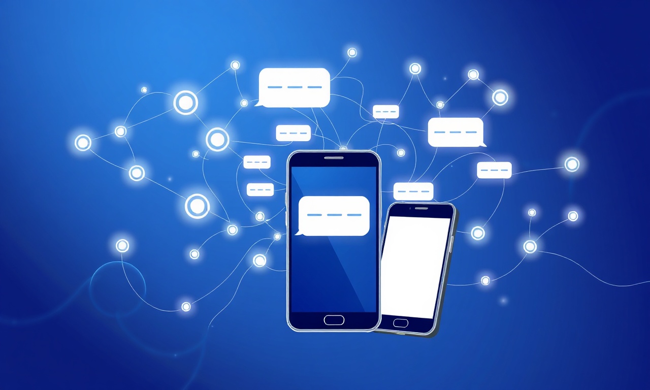 Abstract glowing network symbolizing SMS message routing