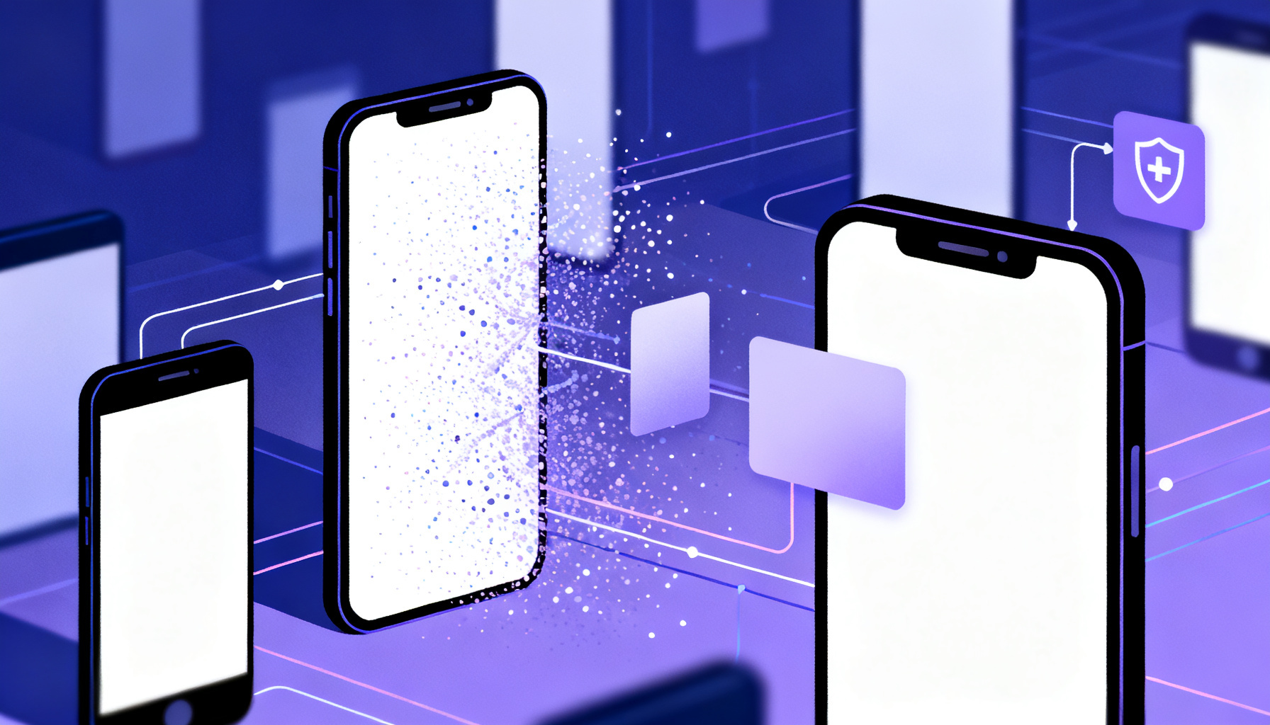 Particle system representing secure SMS verification