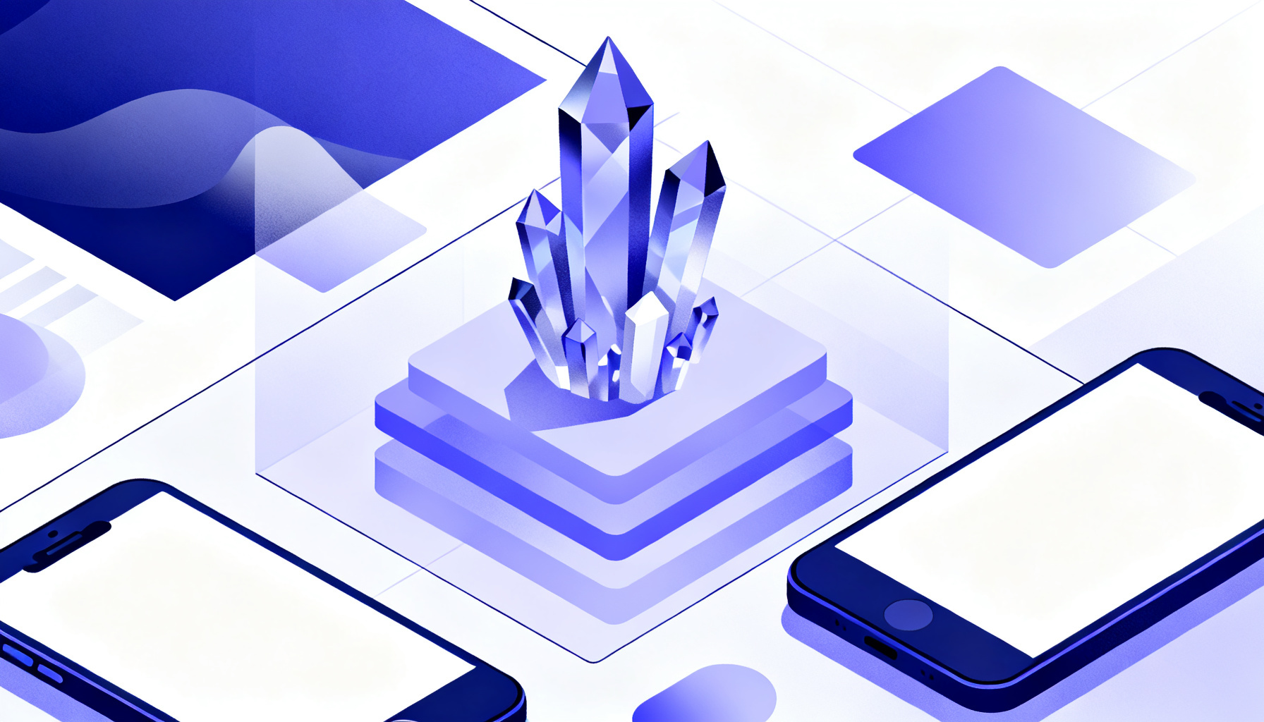 Crystalline structures symbolizing pricing models