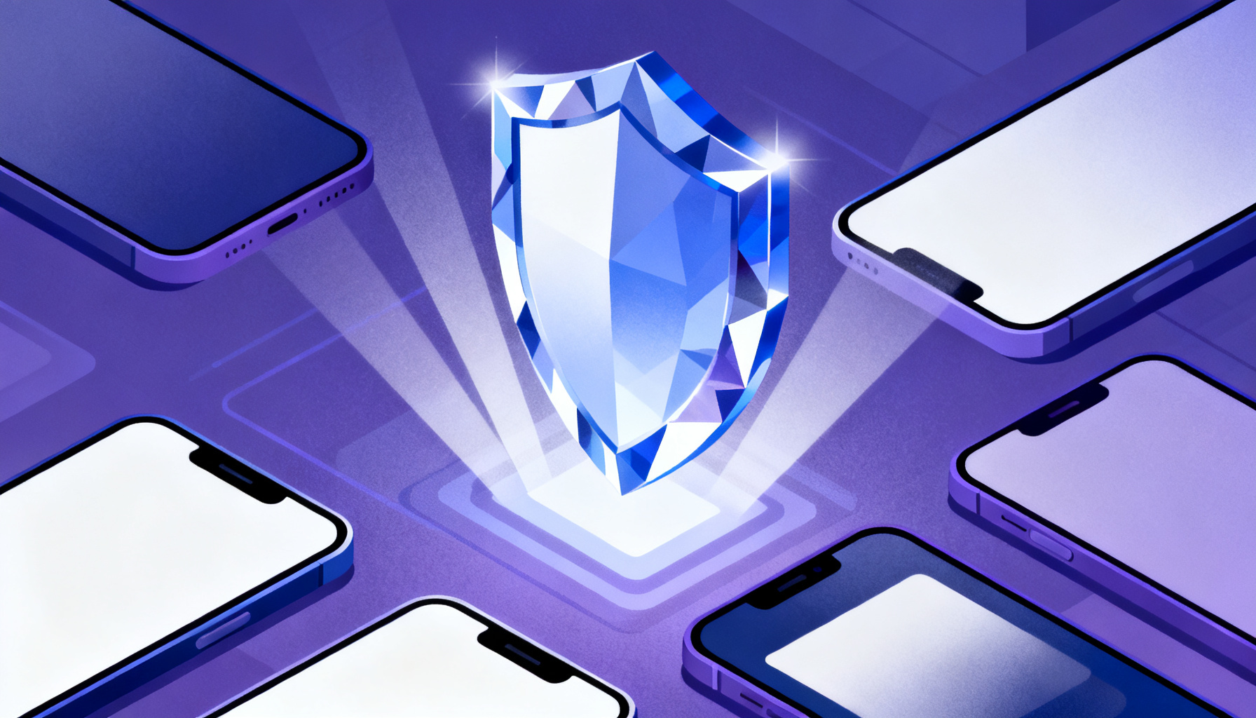 Crystalline shield representing security best practices