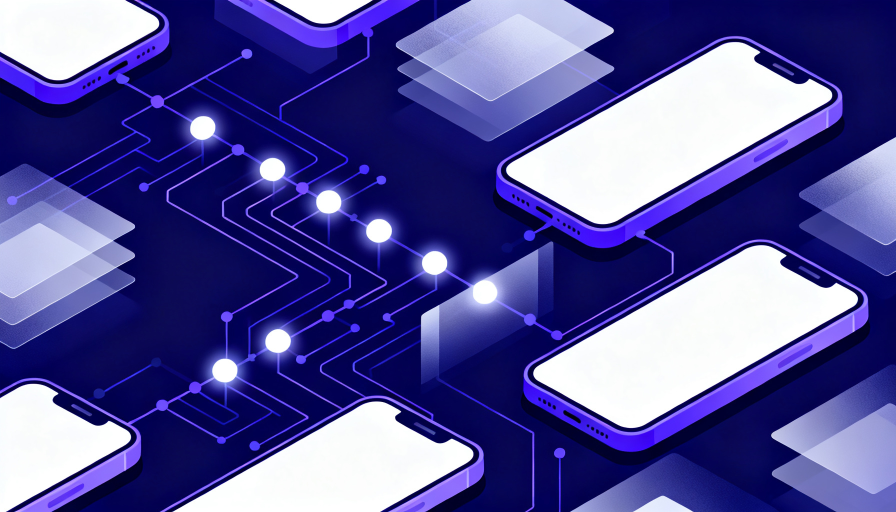 Abstract stepwise circuitry representing MFA implementation process