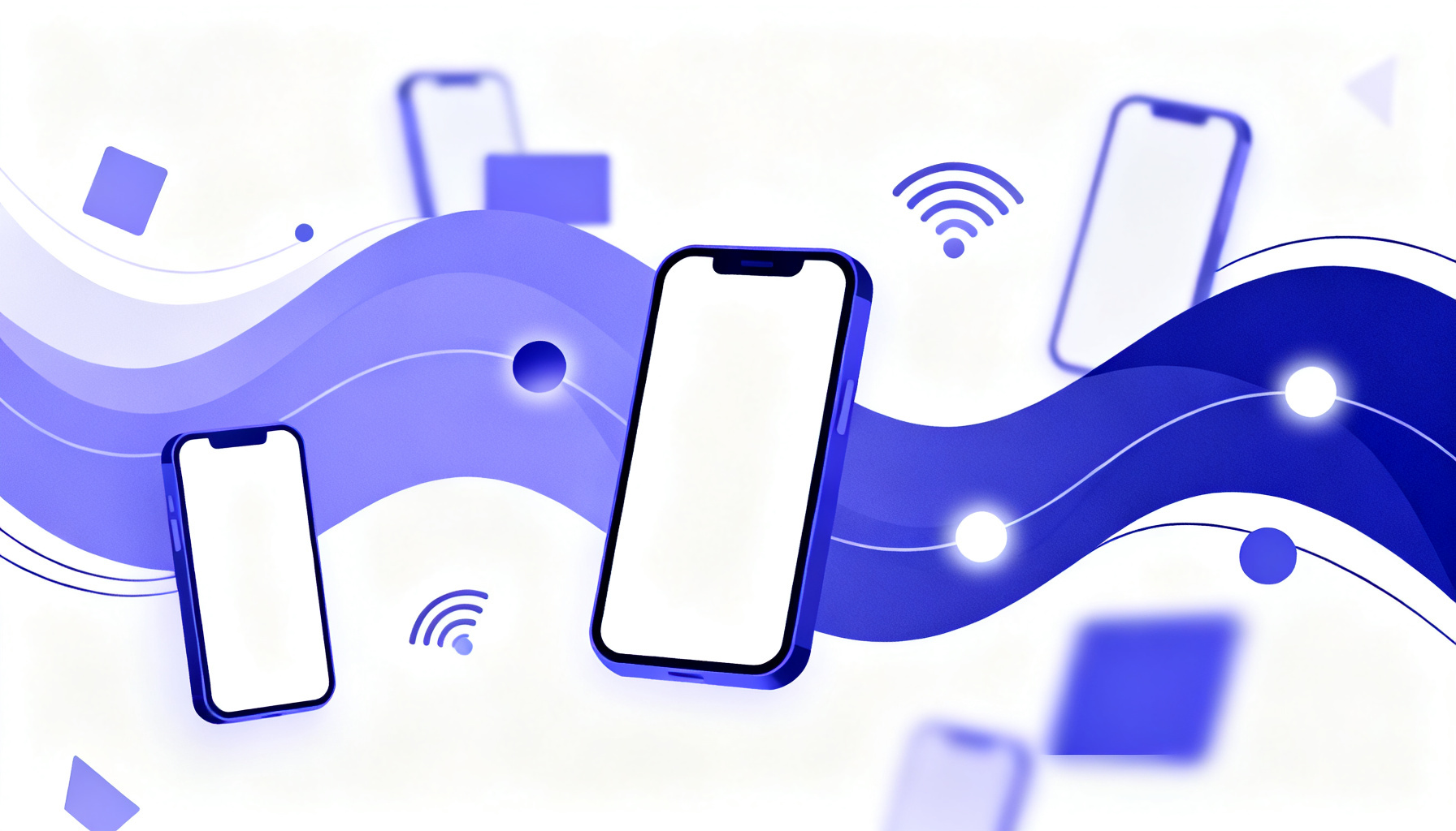 Abstract flowing waves representing user-friendly MFA configurations