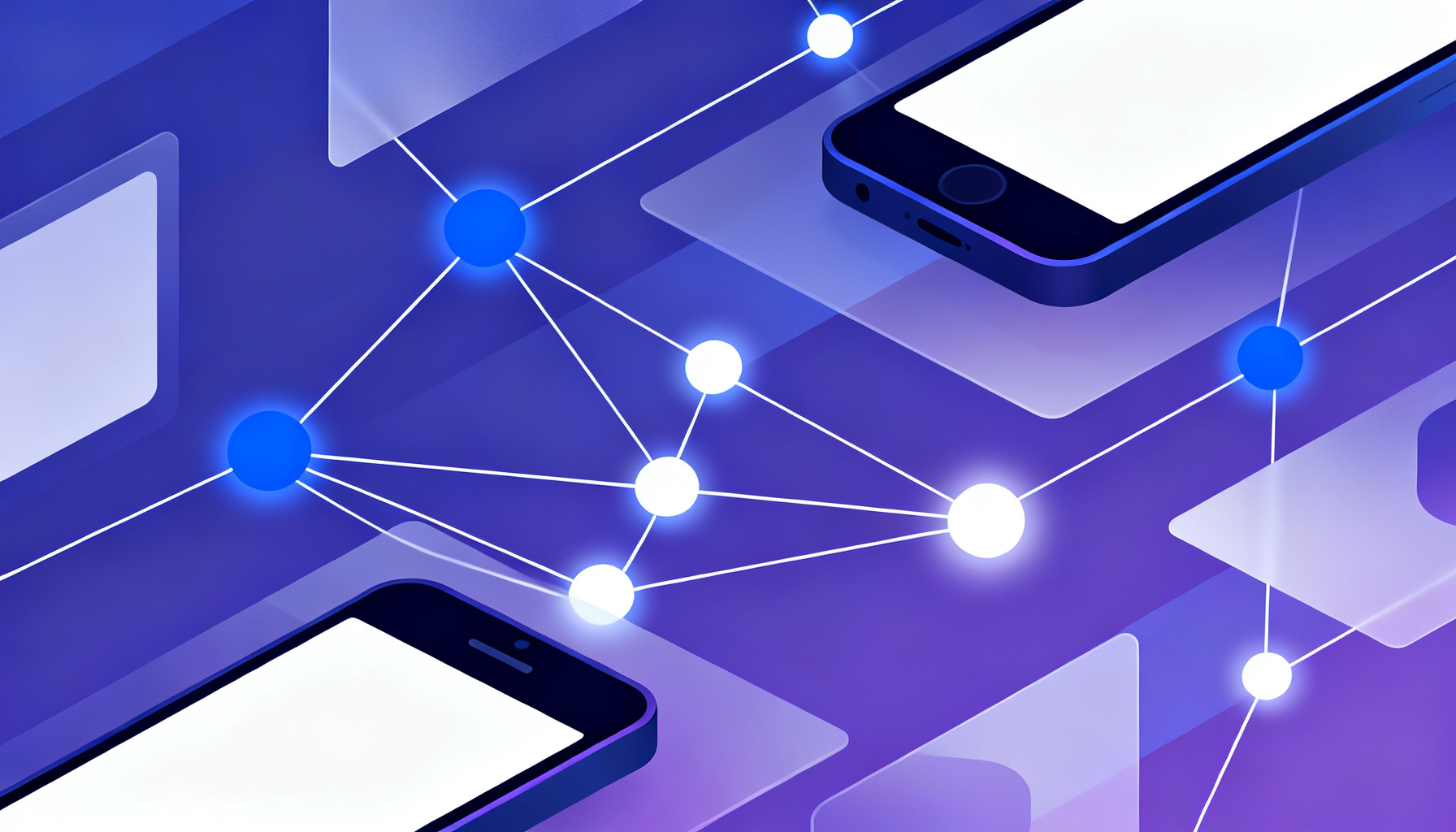 Abstract interconnected network representing MFA and IAM integration