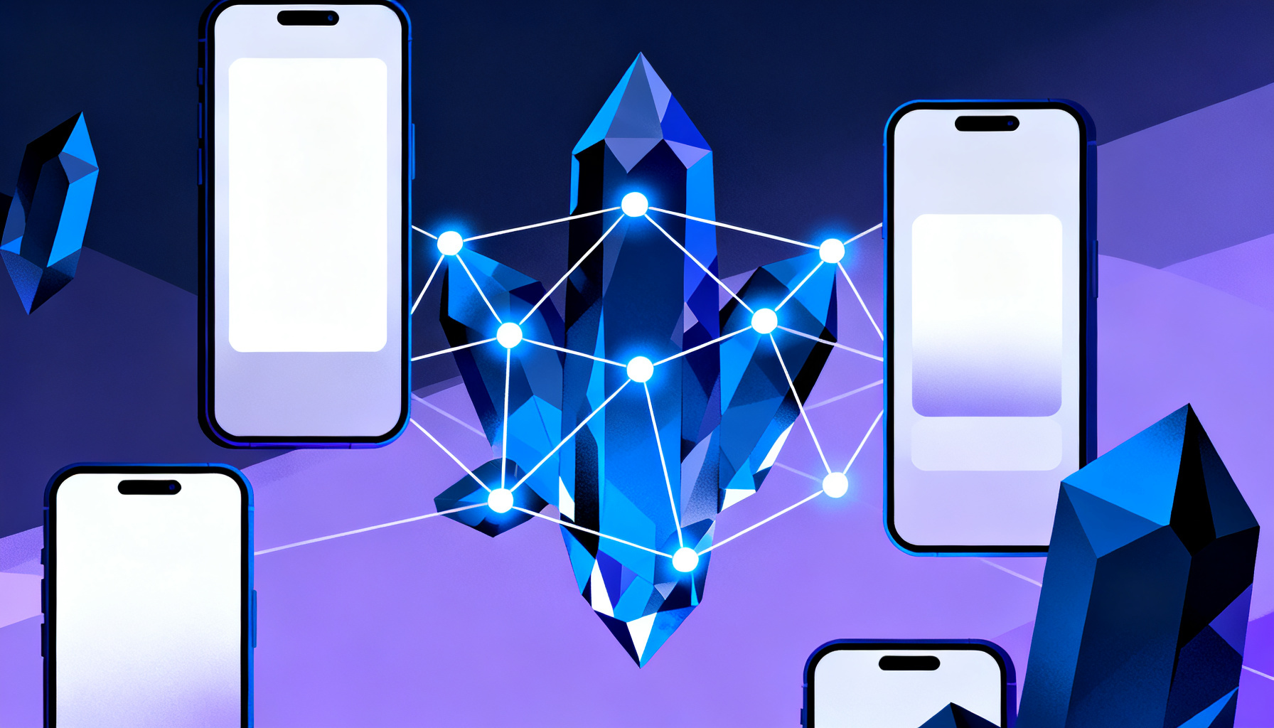 Crystalline network symbolizing security best practices