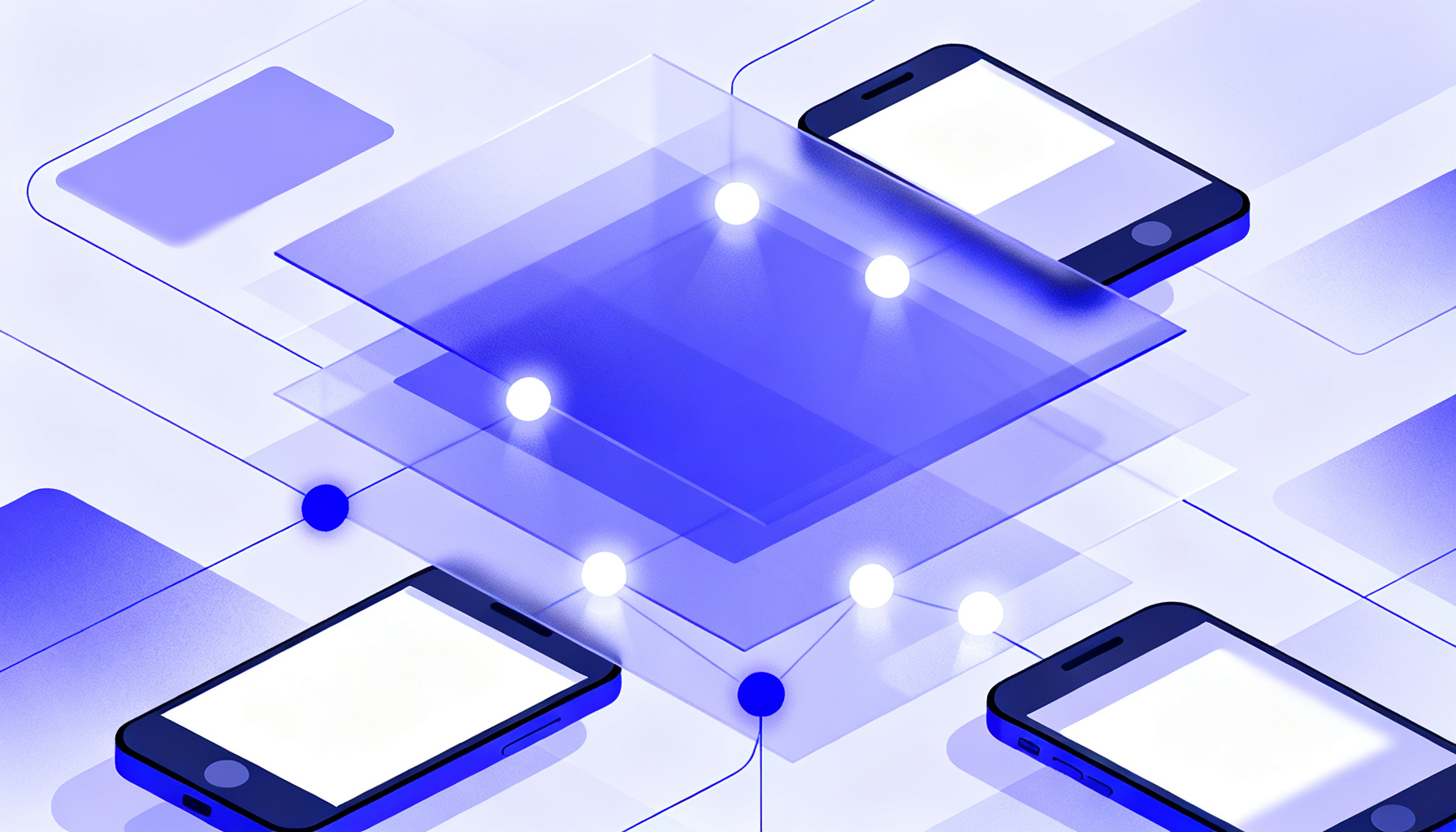 Layered geometric shapes representing multi-factor authentication